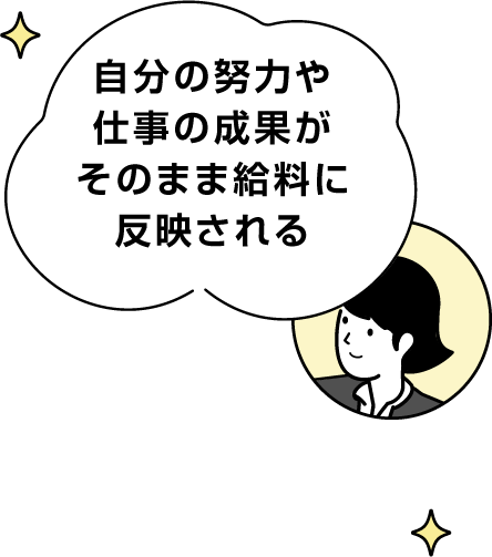 自分の努力や仕事の精華がそのまま給料に反映される