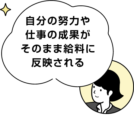 自分の努力や仕事の精華がそのまま給料に反映される